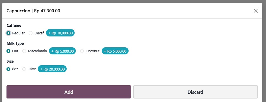 Jendela pilihan Cappuccino