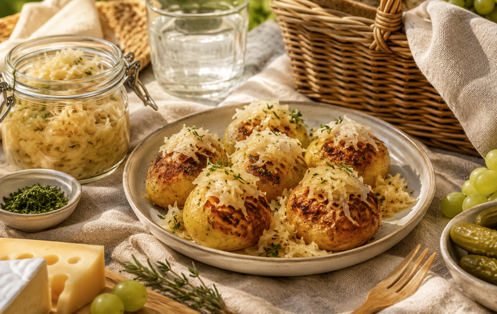 Basket of plant-based energy balls and homemade snacks